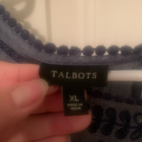 Talbots XL  blue top - Picture 4 of 6